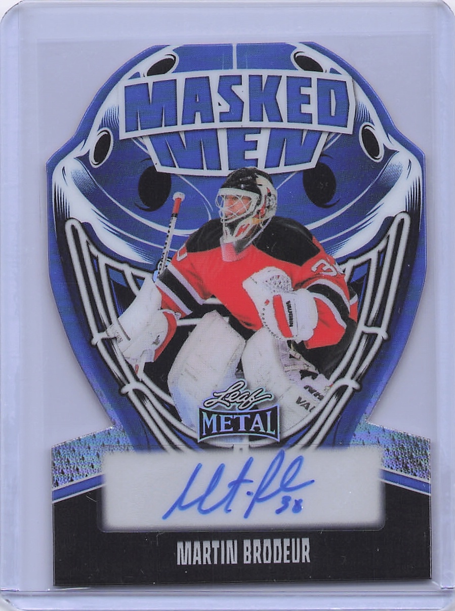 Martin Brodeur Leaf Metal Masked Men autograph card